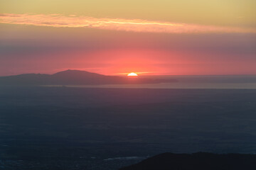 Fototapeta na wymiar Sunrise from the mountain of Rocacorba