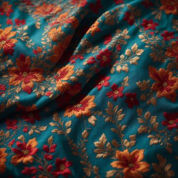 Symmetrical Slavic Embroidery on High-Quality Linen