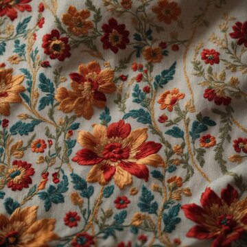 Symmetrical Slavic Embroidery on High-Quality Linen
