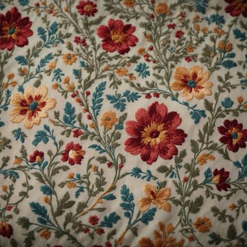 Symmetrical Slavic Embroidery on High-Quality Linen