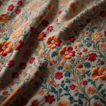 Symmetrical Slavic Embroidery on High-Quality Linen