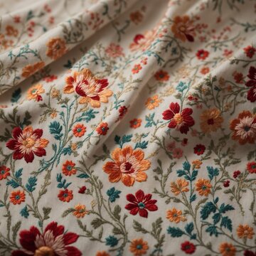 Symmetrical Slavic Embroidery on High-Quality Linen