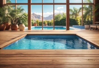 Fototapeta na wymiar luxury swimming pool, vacation on holiday theme