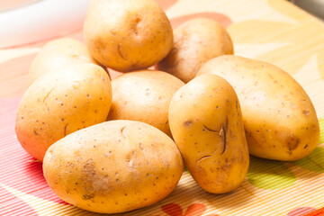Pile of raw potatoes