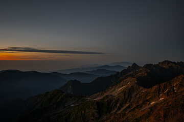 sunset over the mountains