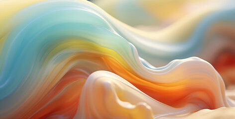 Fototapeta premium Melted plastic texture with dynamic effect. Liquid glossy background. Abstract fluid art. Illustration for banner, poster, cover, brochure or presentation.