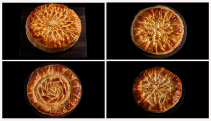 Fototapeta na wymiar Turkish pan pastry is a delicious pastry. Created with Generative AI technology.