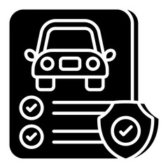 Editable design icon of auto insurance policy