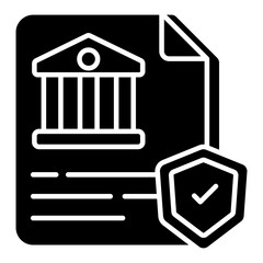 Editable design icon of bank insurance policy