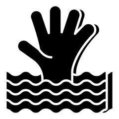 Obraz premium Modern design icon of drowning hand
