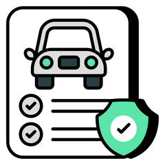 Editable design icon of auto insurance policy