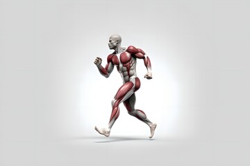 Fototapeta na wymiar Anatomy of sprint running, generative ai