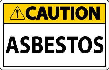 Fototapeta premium Asbestos Caution Signs Asbestos Hazard Area Authorized Personnel Only