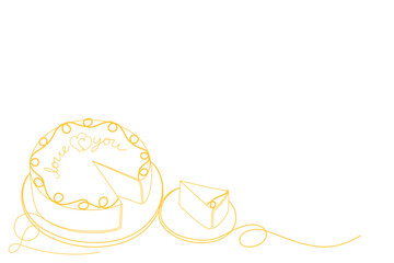 cake line art style. birthday element vector
