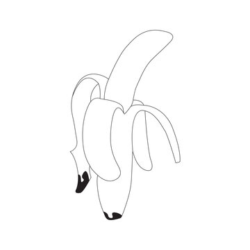 banana fruit coloring page for kids