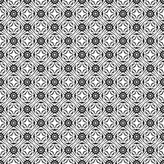 Black and white seamless pattern texture. Greyscale ornamental graphic design. Mosaic ornaments. Pattern template. Vector illustration. EPS10.