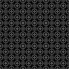 Black and white seamless pattern texture. Greyscale ornamental graphic design. Mosaic ornaments. Pattern template. Vector illustration. EPS10.