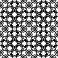 Black and white seamless pattern texture. Greyscale ornamental graphic design. Mosaic ornaments. Pattern template. Vector illustration. EPS10.