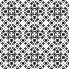 Black and white seamless pattern texture. Greyscale ornamental graphic design. Mosaic ornaments. Pattern template. Vector illustration. EPS10.