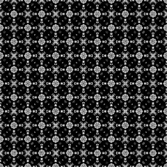 Black and white seamless pattern texture. Greyscale ornamental graphic design. Mosaic ornaments. Pattern template. Vector illustration. EPS10.
