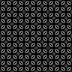 Black and white seamless pattern texture. Greyscale ornamental graphic design. Mosaic ornaments. Pattern template. Vector illustration. EPS10.