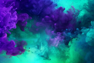 Fototapeta na wymiar Smoke abstract background with blue, purple and green color