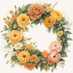 Fototapeta premium wreath of flowers