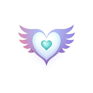 logo with a heart in the center flanked by two wings - created using generative AI tools