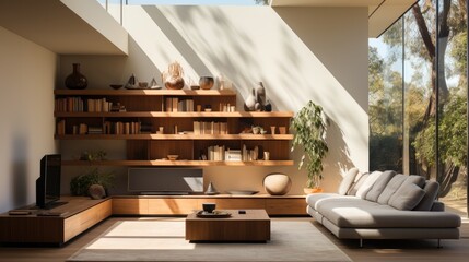 Modern minimalistic interior. Generative AI