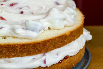 Cream cake closeup