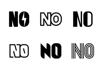 Set of letter NO logos. Abstract logos collection with letters. Geometrical abstract logos