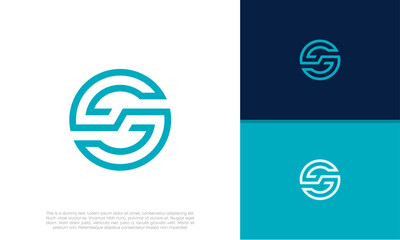 Initials S logo design. Initial Letter Logo. Innovative high tech logo template.	
