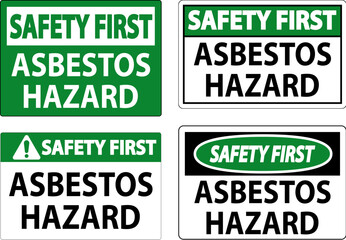 Asbestos Safety First Signs Asbestos Hazard Area Authorized Personnel Only