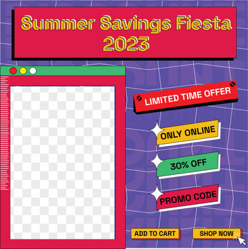 Colorful Summer Sale Social Media Poster Design