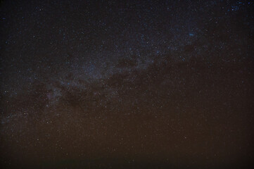 Landscape view with Milky way Galaxy and millon star on the mountian. sky in night time