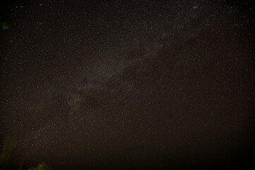 Landscape view with Milky way Galaxy and millon star on the mountian. sky in night time