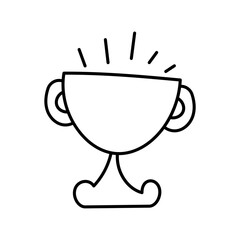 Victory simple icon. Trophy hand drawn icons. Doodle winner symbol for infographic banner and website design. logo vector illustration.