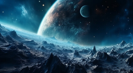 space background, illustration of universe landscape, generative ai