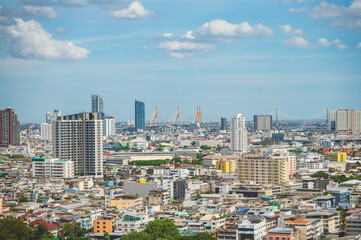 Beautiful cityscape view of bangkok city thailand.