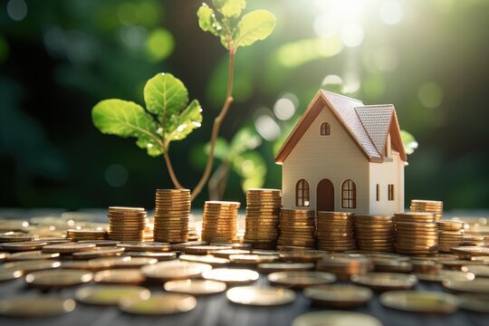 Increasing piles of coins and an environmentally friendly residence. The effectiveness and productivity of eco friendly technology in housing. Financial aid and support for investments. Independence