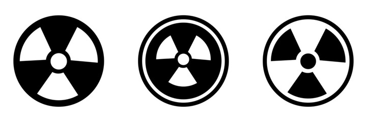 Trendy Radioactive vector flat icons set