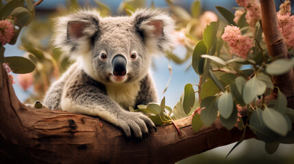 koala bear on tree wildlife wallpaper