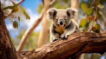 Obraz premium koala bear on tree wildlife wallpaper
