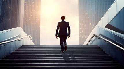 Obraz na płótnie Canvas professional business person walking on stairs