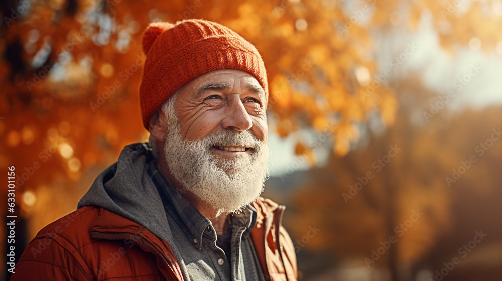 Wall mural person  old smiling pensioner smile outdoors outside