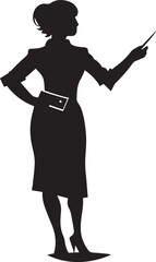 Female teacher vector silhouette illustration black color, woman teacher, teacher vector silhouette