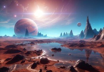 Beautiful and mysterious alien planet
