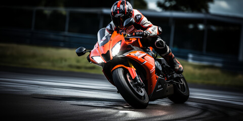 The Danger and Excitement of MotoGP Racing: A Motorcycle Leaning into a Fast Corner