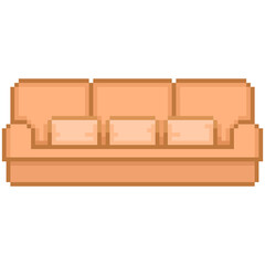 Pixel illustration of a brown sofa