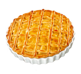 torta salgada de frango isolado em fundo transparente
